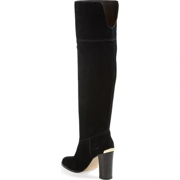 [Michael Kors] Black Suede Over The Knee Boots - Picture 6 of 6